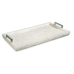 WHITE BONE AND NICKEL TRAY
