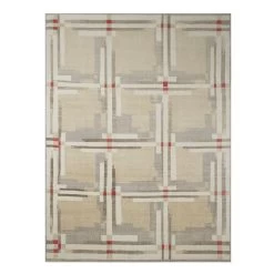 PLAID RUG, BE/IV/RD 8X10