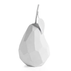 CARVED ANGLE PEAR DÉCOR, WH