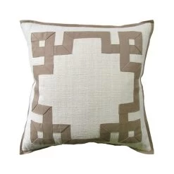 RAFFIA PILLOW, 22X22, CRM/KIWI