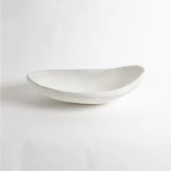 MODERNIST LOW BOWL, WH PLASTER