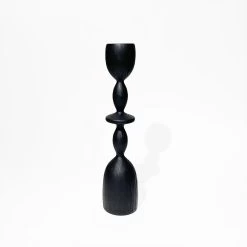 WHIMSY BLACK CANDLEHOLDER,MED