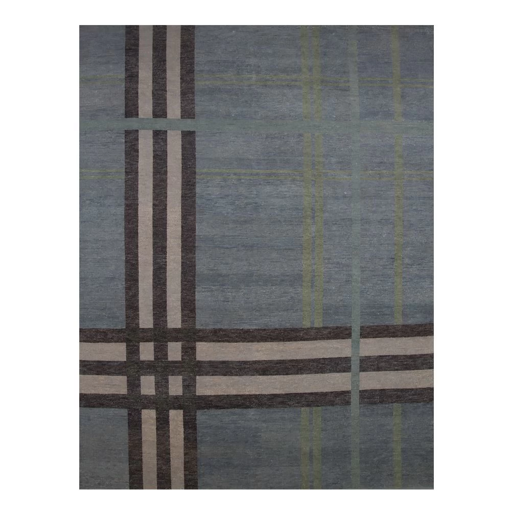 HIGHLAND PLAID RUG, BLUE 9X12