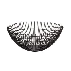 RIB METAL WIRE BOWL, BLACK