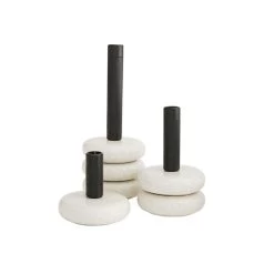 GLAZE CANDLESTICKS, SET OF 3