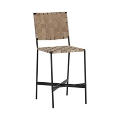 OMARI COUNTER STOOL, BLK/L TAN