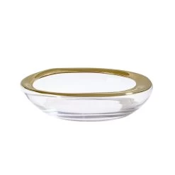 ORGANIC FORMED BOWL, GOLD RIM