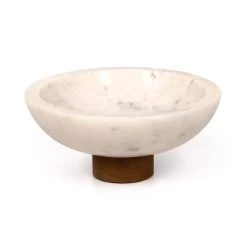 LIRA BOWL, HONED WHITE MARBLE