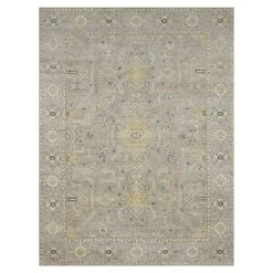 OUSHAK RUG, GRY/YEL/BLK 8X10